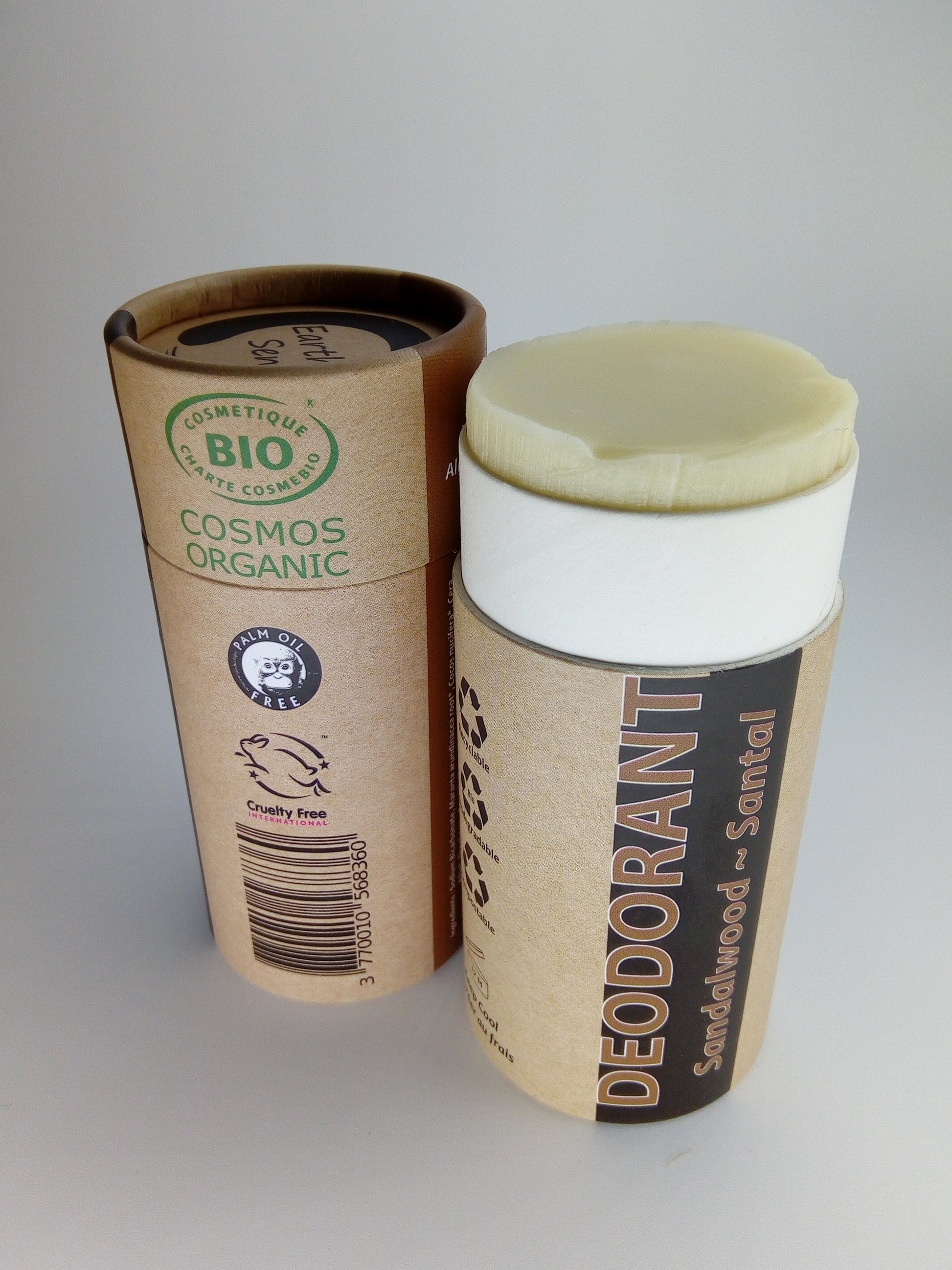 Organic Certified Natural Deodorant - Sandalwood 100ml - I piece - 100% recycled paper packaging-1